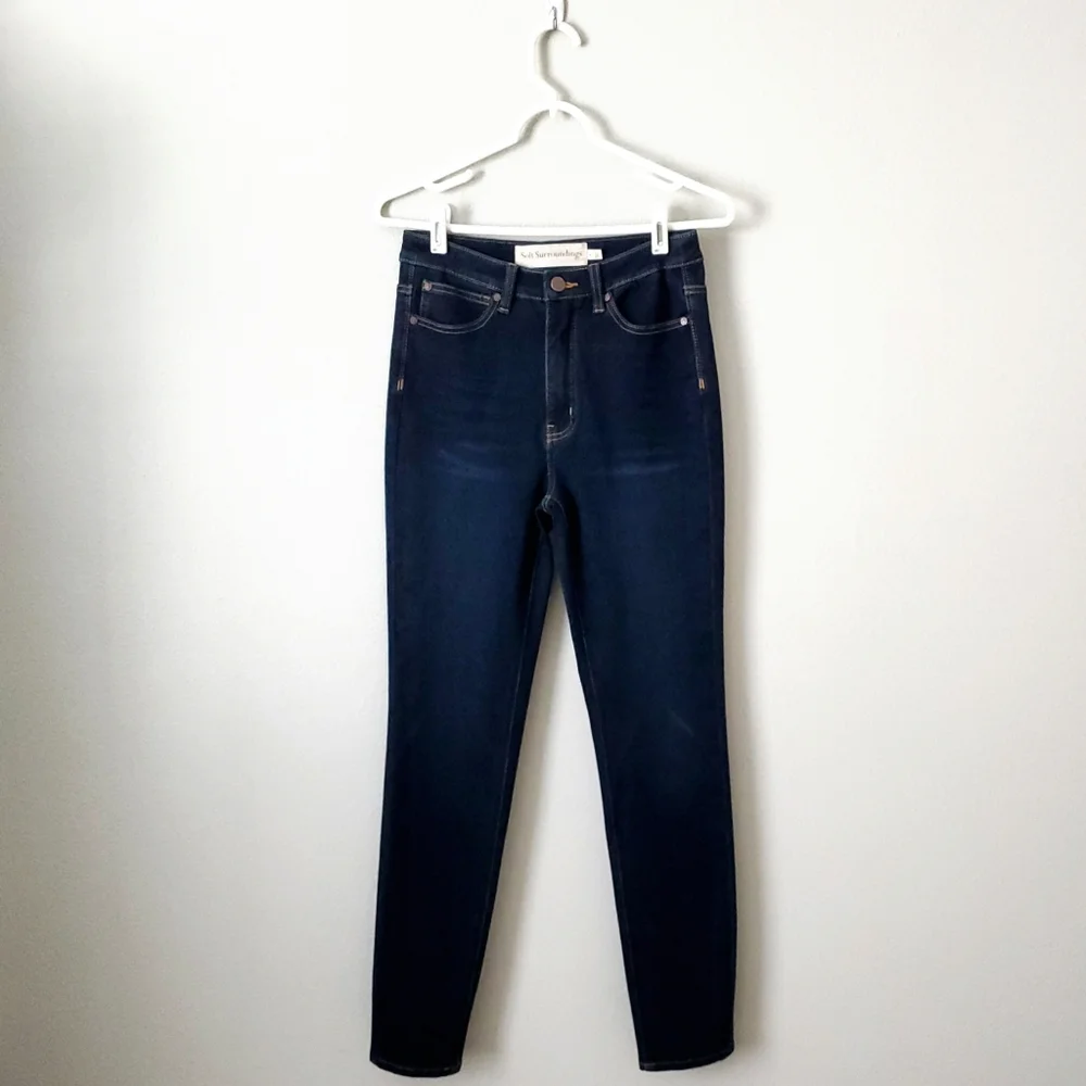 Soft Surroundings High Rise Dark Wash Skinny Jeans, Size 4
